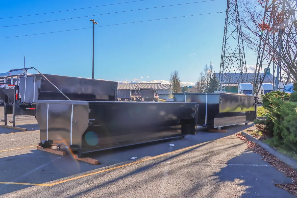 Roll-off dumpster ready for waste disposal at job site for Concrete Dumpster Rental in Jefferson